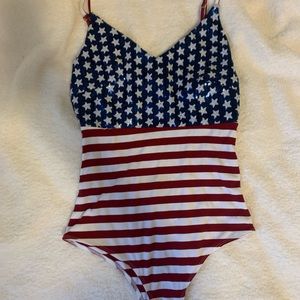 American Flag Sequin Snap Body Suit